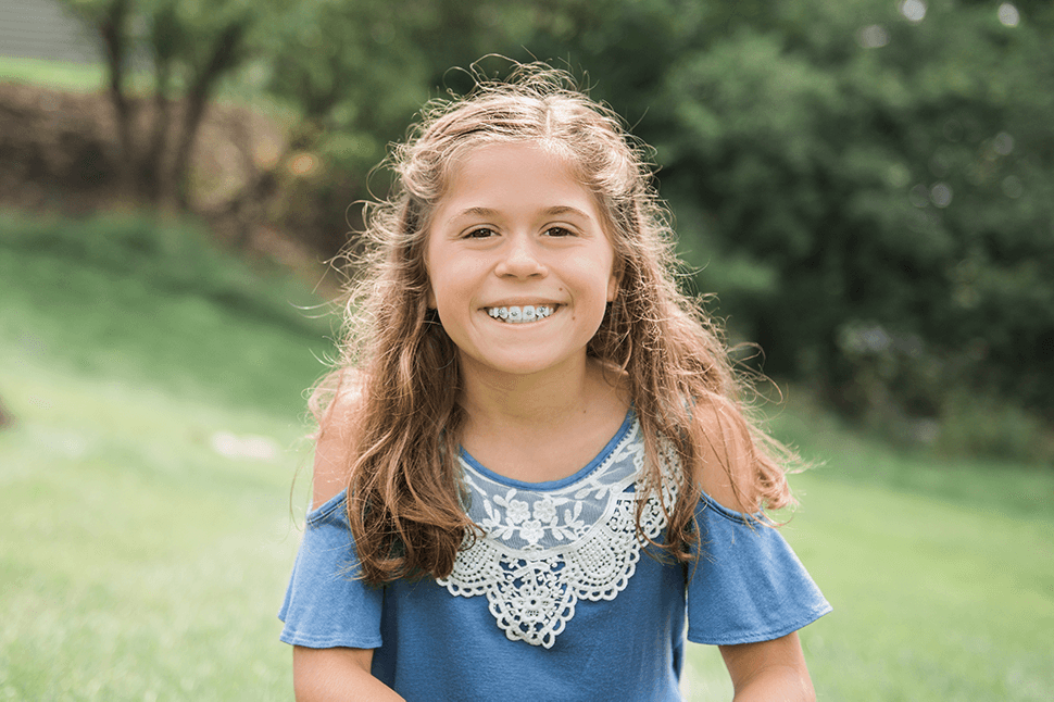 Kid with Braces Smiling