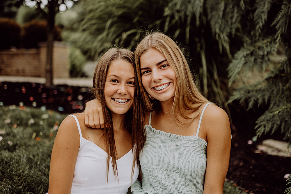 Two girls with braces