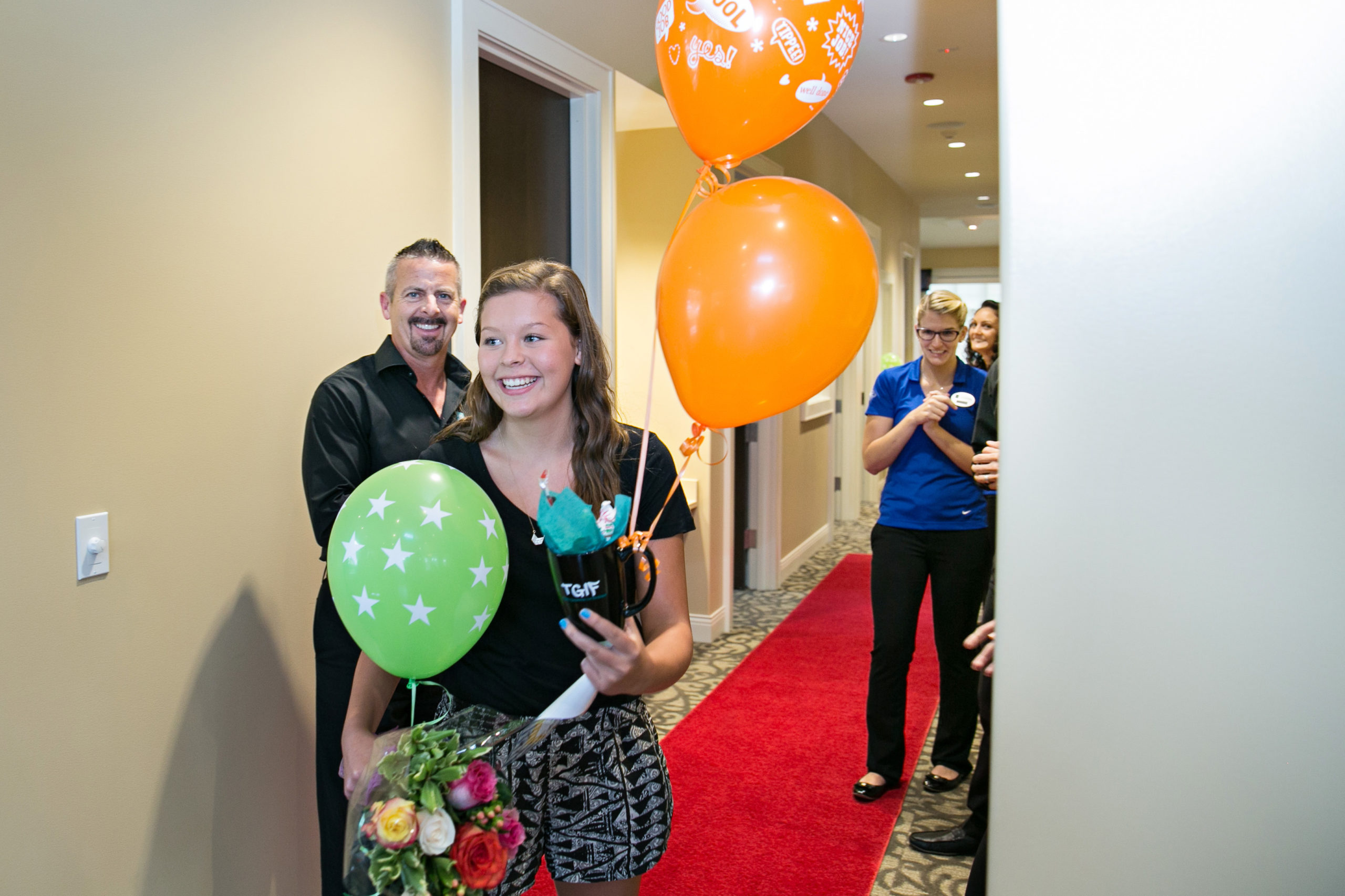 Orthodontic patient with balloons